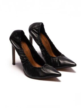 L’intervalle Britney Black Leather Heels